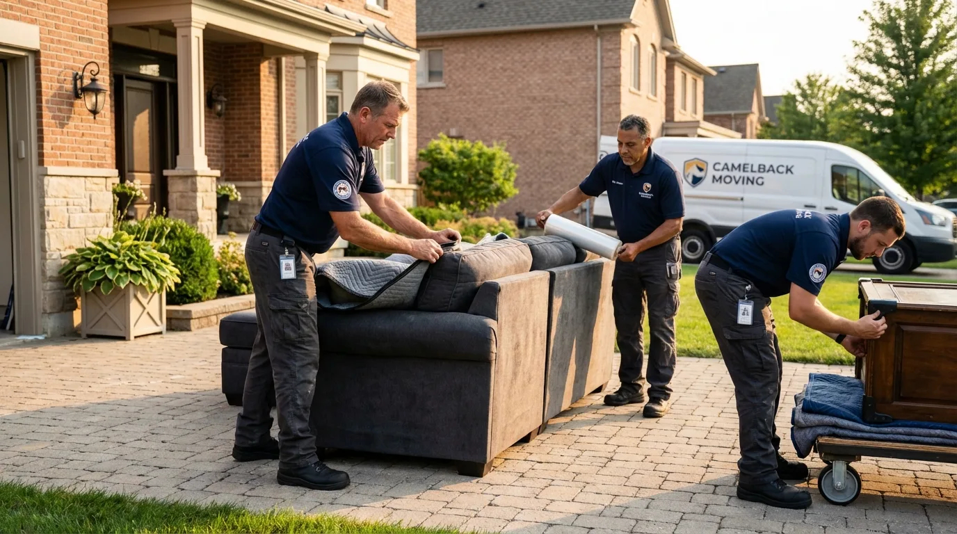 Large estate moving crew wrapping furniture in Chelsea, AL