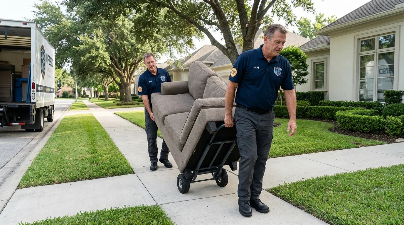 Local residential moving crew loading furniture in Chelsea, AL